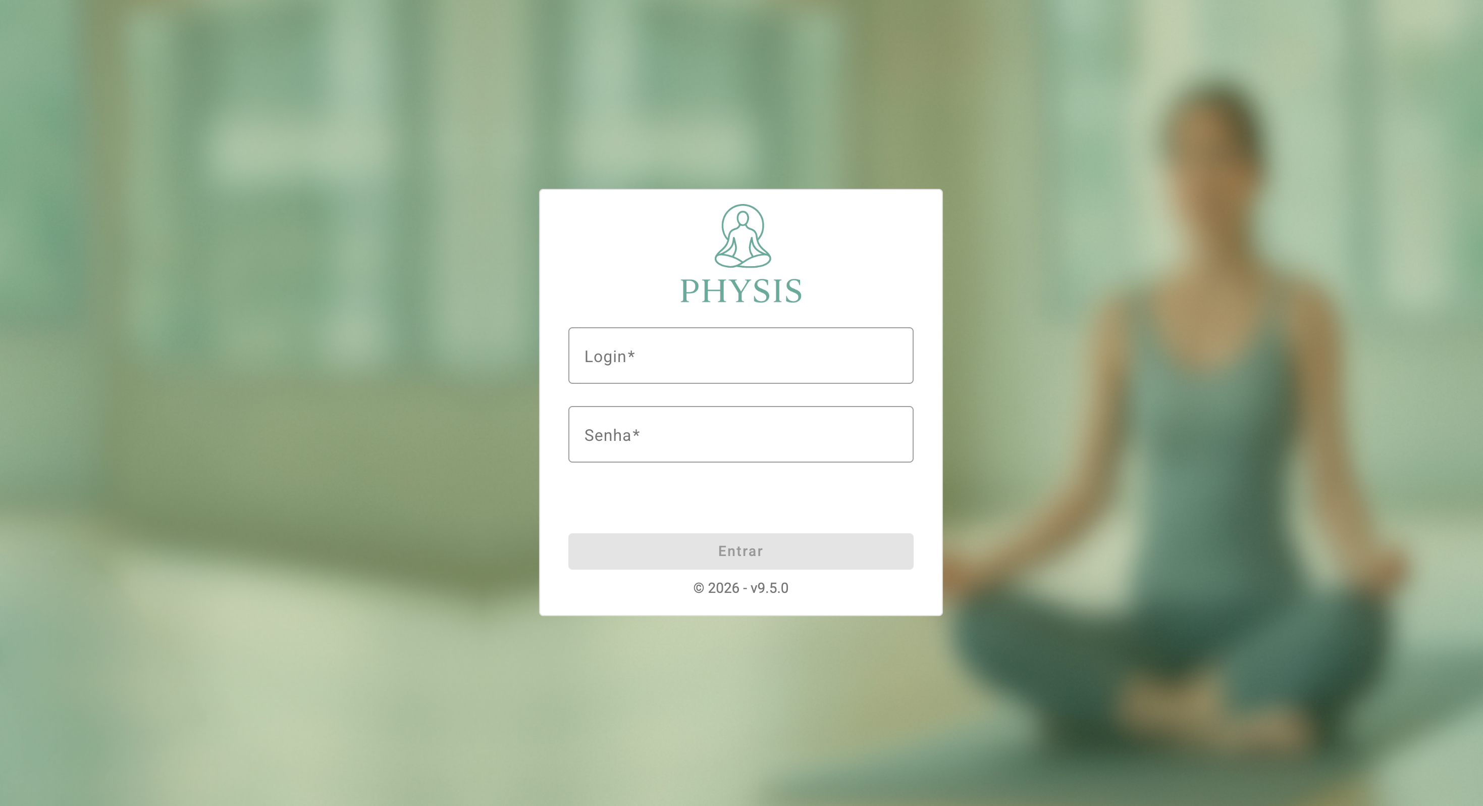 Physis Login Screen Interface